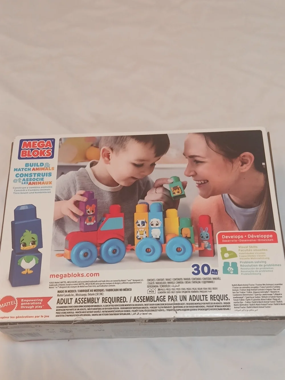 Mega Bloks Build & Match Animal Tractor Toy - Red and Blue